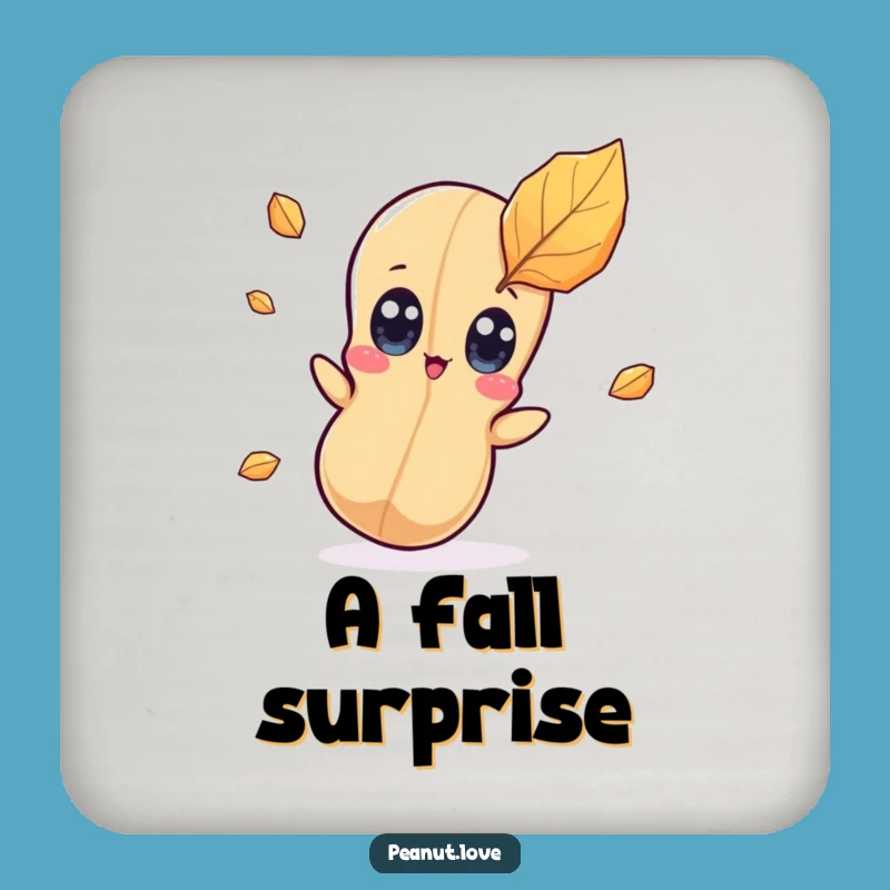 Funny Surprised Peanut Coaster Set - Kawaii Character Autumn Surprise Protector
