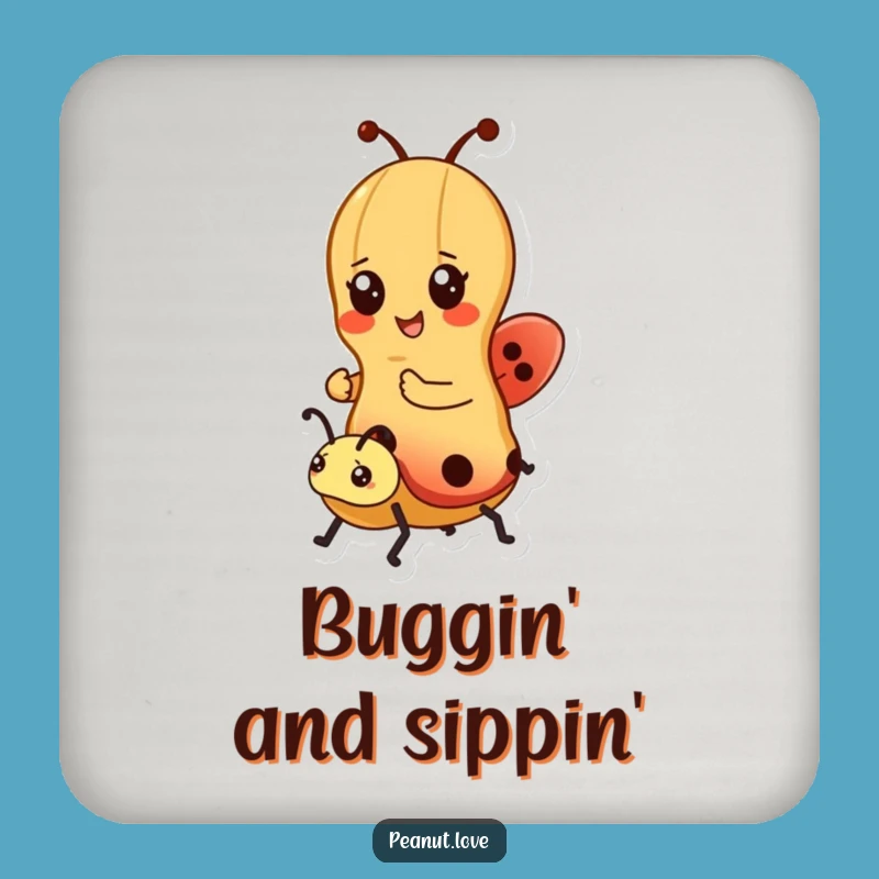 Funny Kawaii Peanut Ladybug Coaster - Bar Cheerful Ride Drink Gift