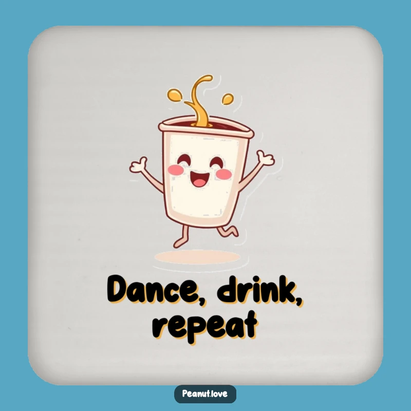 Funny Dancing Coffee Cup Coaster: Energetic Spill Protection, Fun