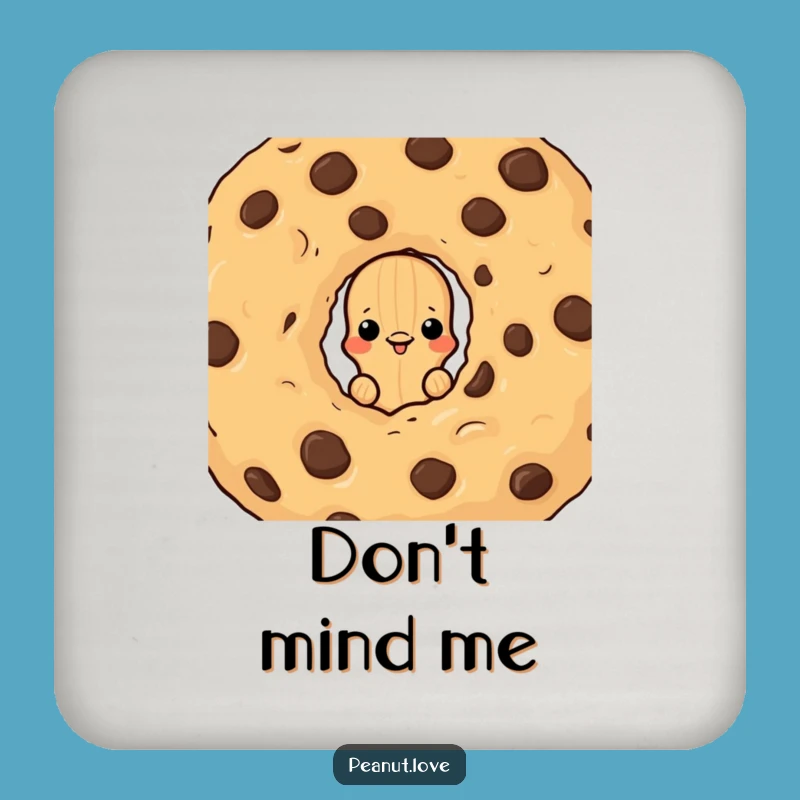 Funny Cookie Peek Coaster, Peanut Hideout Pad, Humorous Drink Accessory