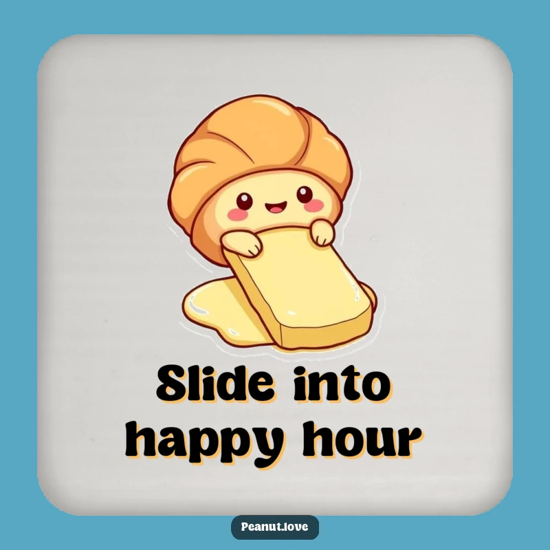 Funny Croissant Slide Coaster: Butter Pat Protection, Pastry Fun