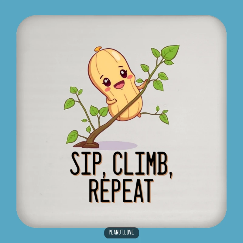 Funny Determined Peanut Drink Coaster: Hilarious Protection for Ambitious Surfaces