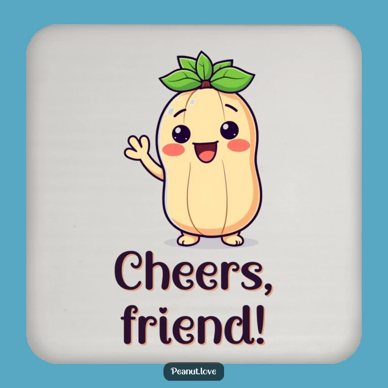 Funny Friendly Peanut Coaster - Serve Drinks with Hilarious Greetings