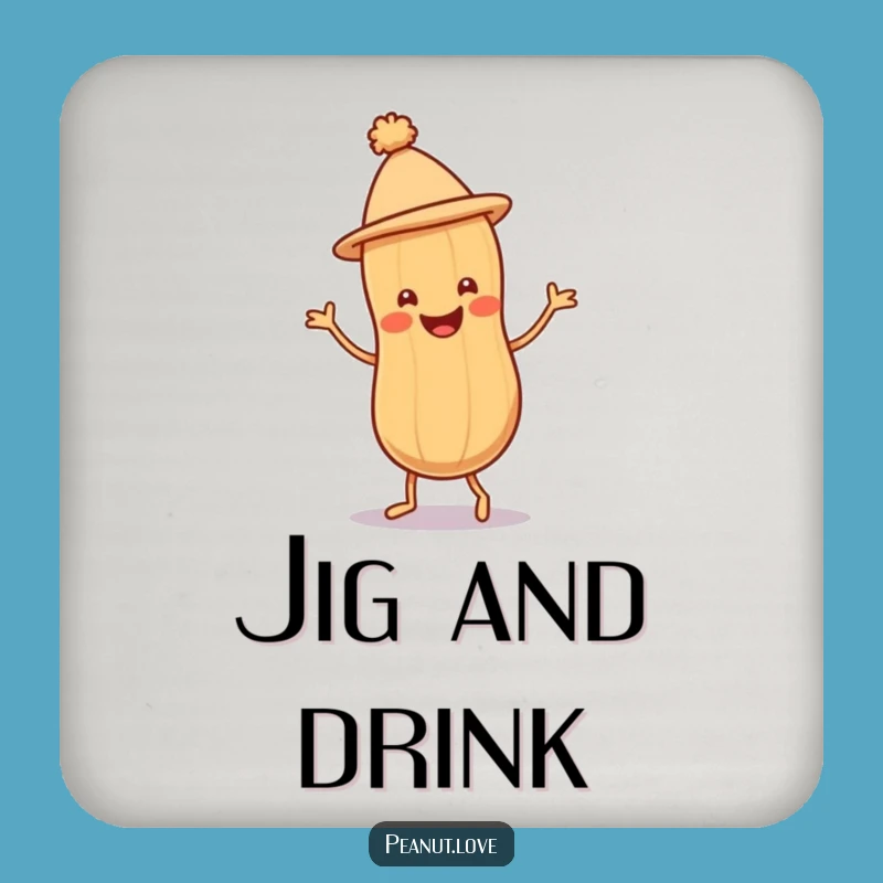 Funny Peanut Jig Coasters: Character Drink Protection, Quirky Funny Gift