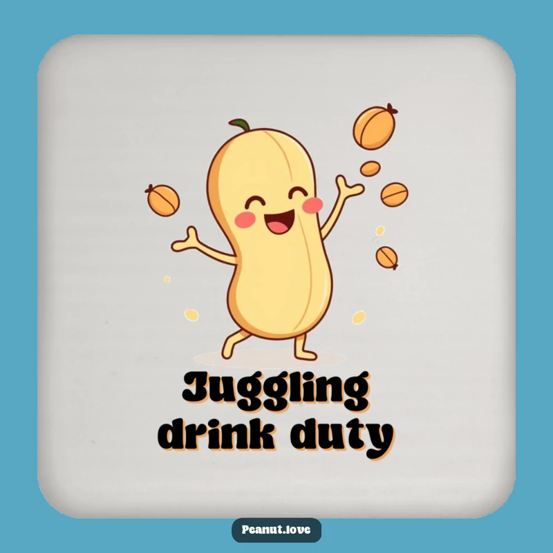 Funny Peanut Juggler Drink Coaster: Hilarious Protection for Playful Surfaces