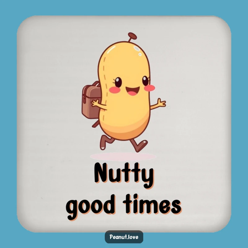 Funny Peanut Skips Coaster Set - Happy Character Adventure Table Protector