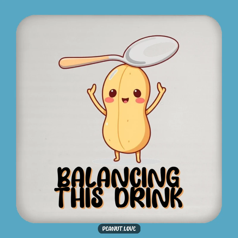 Funny Peanut Steady Coaster: Balanced Character Table Protector Gift