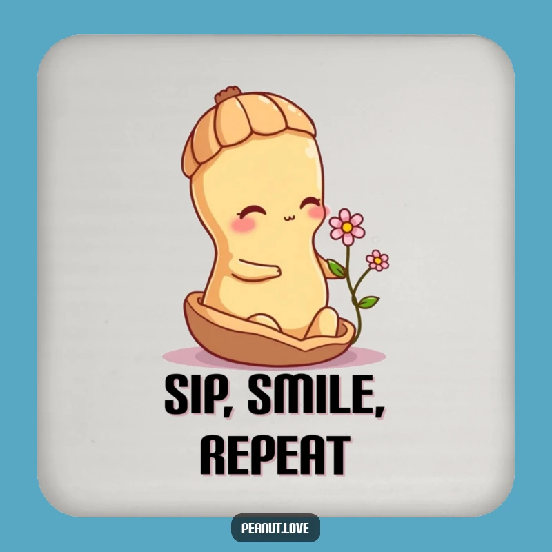 Funny Shy Peanut Flower Coasters - Protect Surfaces with Sweetness
