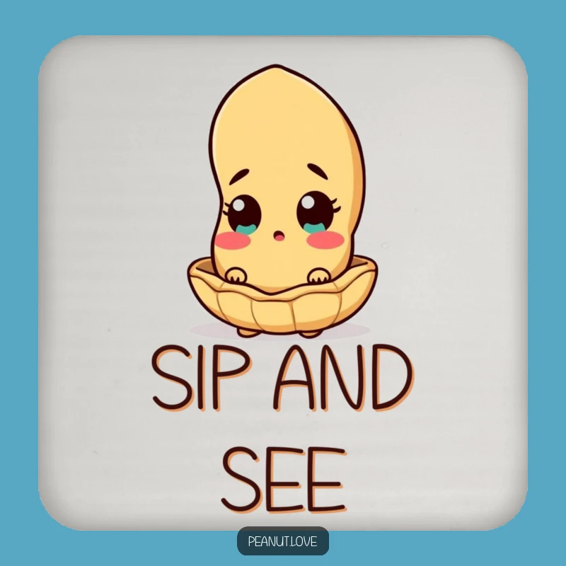 Funny Surprised Peanut Coaster: Protect Surfaces with Surprise, Fun Funny Gift