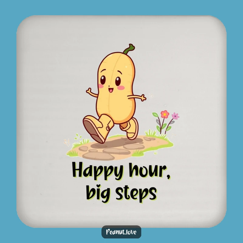 Funny Peanut Boots Coasters: Protect Surfaces with Hilarious Skipping Charm