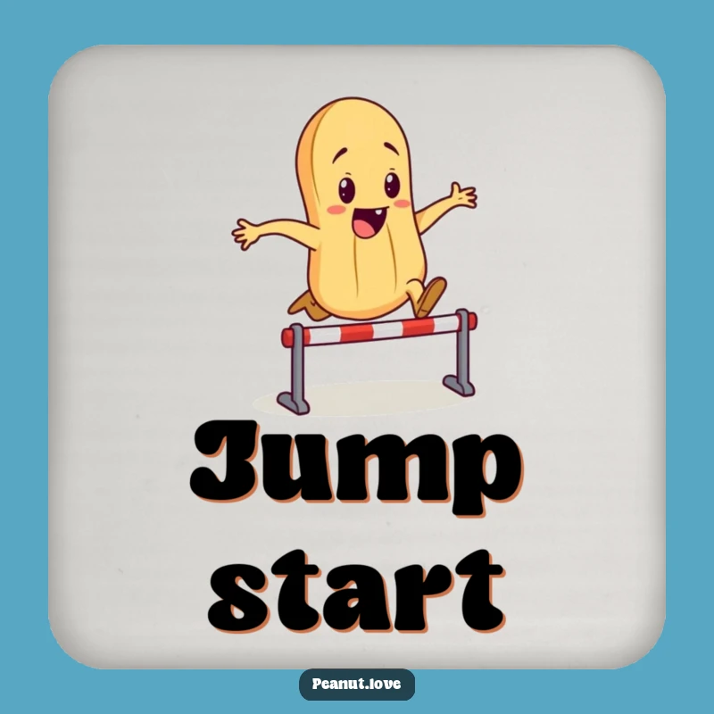 Funny Peanut Hurdler Coaster: Protect Surfaces with Humor