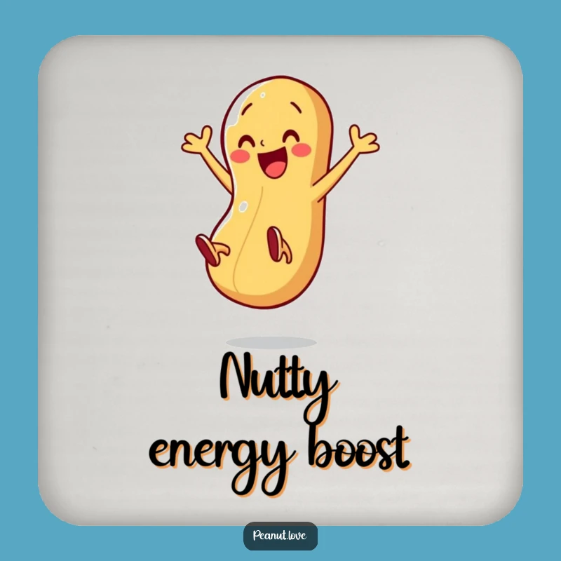 Funny Peanut Kick Coaster: Energetic Character Table Protector Gift