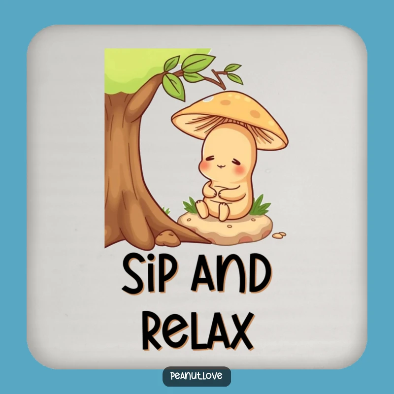 Funny Contented Peanut Coaster Set - Protect Surfaces Peacefully
