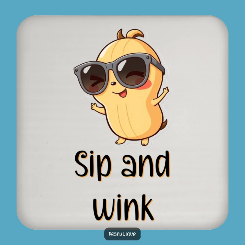 Funny Playful Peanut Drink Coasters - Sip in Style: A Cool Funny Gift