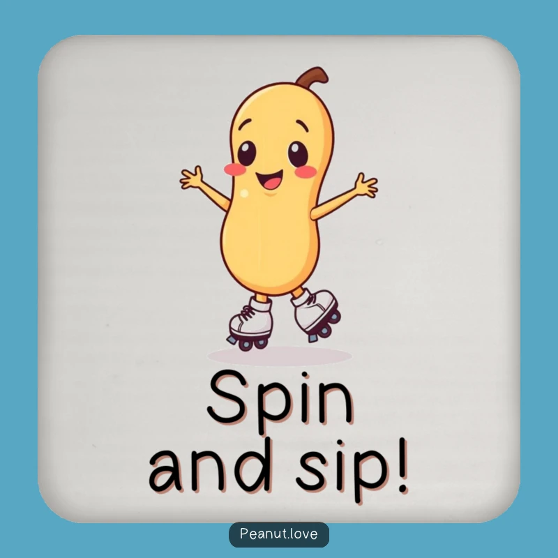 Funny Smiling Peanut Roller Skate Coaster, Spinning Decor