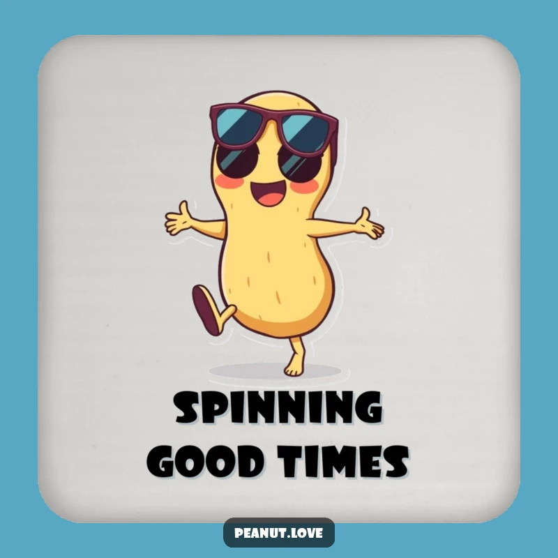 Funny Peanut Cartwheel Coasters: Protect Surfaces with Hilarious Sunglasses Style