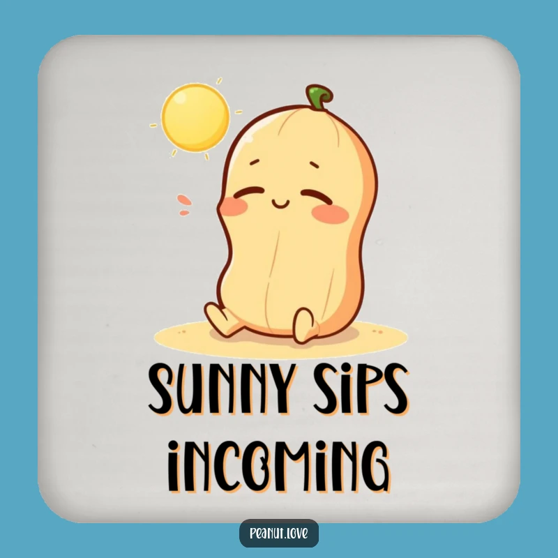 Funny Kawaii Peanut Sunbathing Coaster - Bar Relaxed Drink Gift