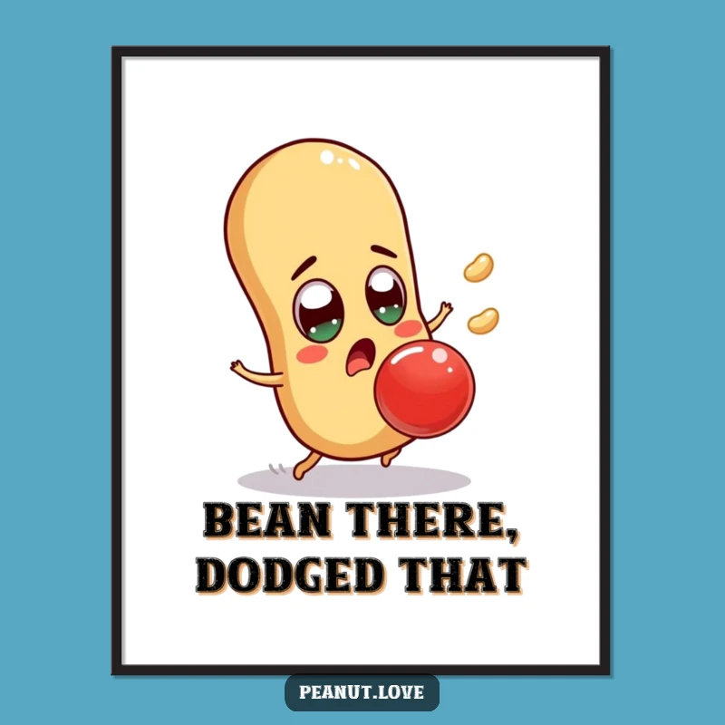 Funny Surprised Peanut Poster - Sweet Escape Art: A Whimsical Funny Gift