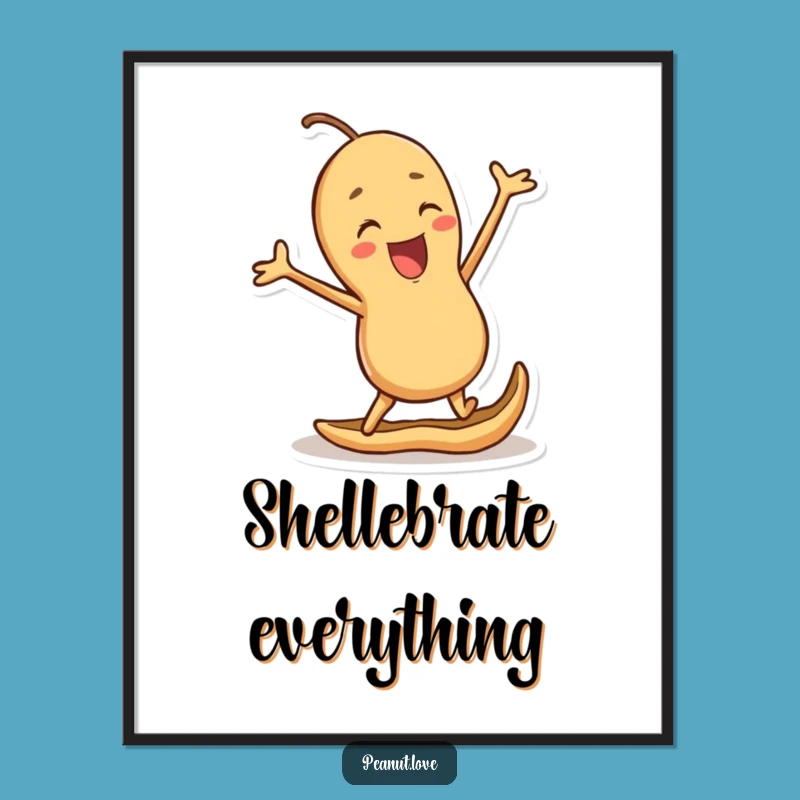 Funny Joyful Peanut Poster: Hilarious Wall Art for a Cheerful Space