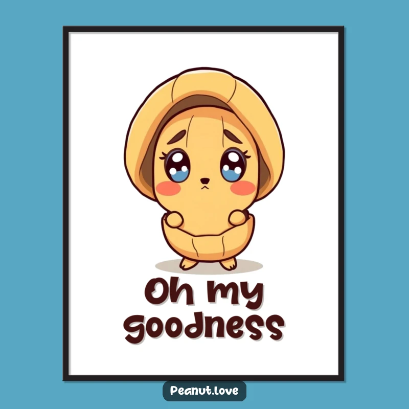Funny Surprised Peanut Poster - Wide-Eyed Art, Perfect Gift for Dramatic Spaces