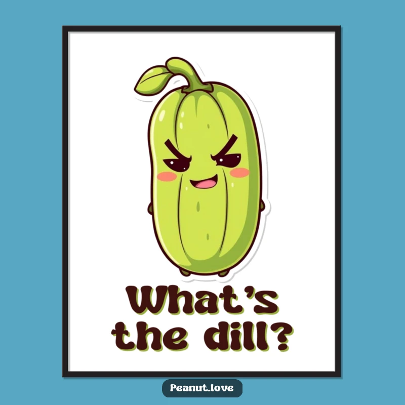 Funny Winking Pickle Poster: Add Sassy Art to Your Walls