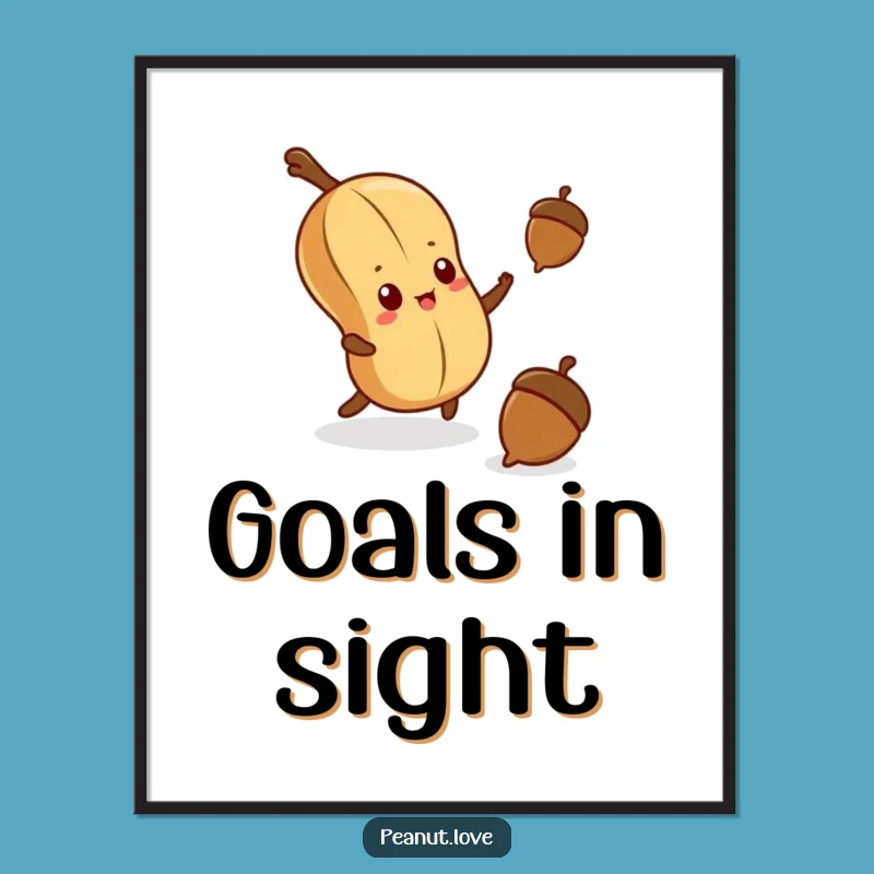Funny Determined Peanut Poster - Motivational Art for Your Wall