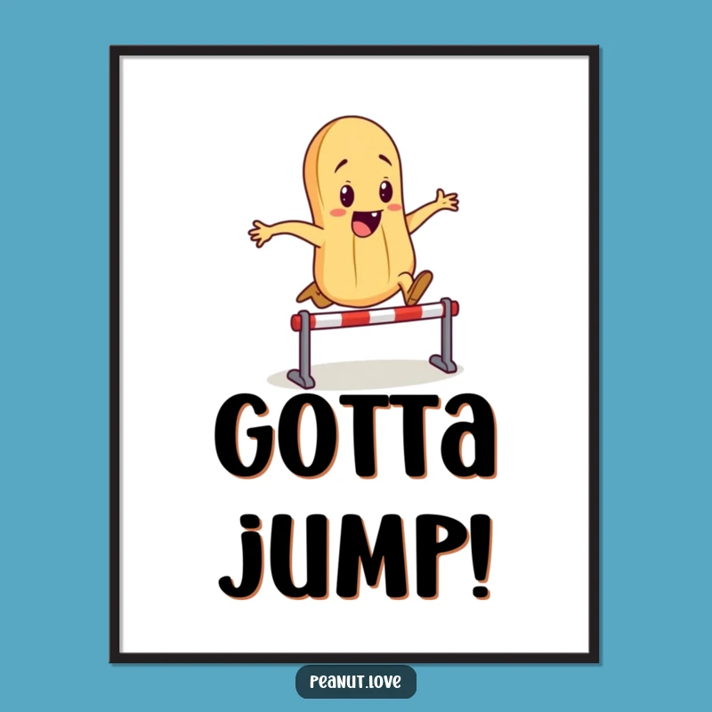 Funny Peanut Hurdler Poster: Energetic Art, Perfect Funny Gift Decor