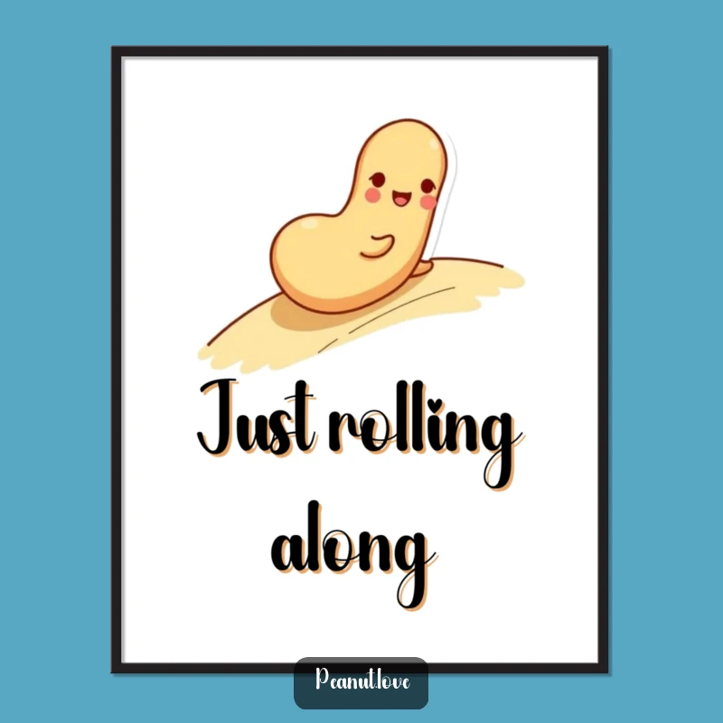 Funny Rolling Peanut Poster - Playful Art, Perfect Gift for Cheerful Spaces