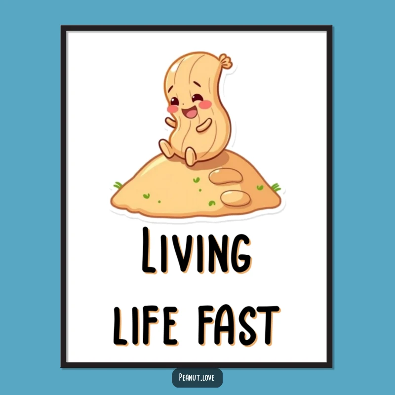Funny Rolling Peanut Poster: Joyful Motion Art, Hilarious Funny Gift Decor
