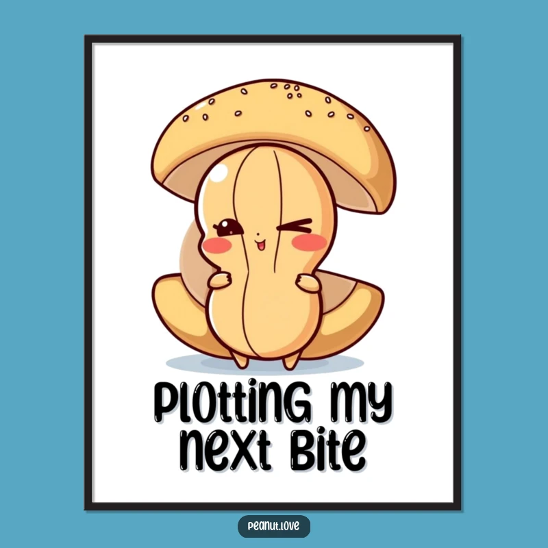 Funny Peanut Hide Poster: Mischievous Art - A Hilarious Funny Gift for Kitchen Walls!