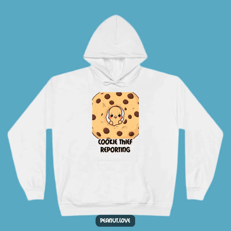 Funny Cookie Thief Peanut Hoodie, Sneaky Hideout Gear, Cozy Humorous Gift