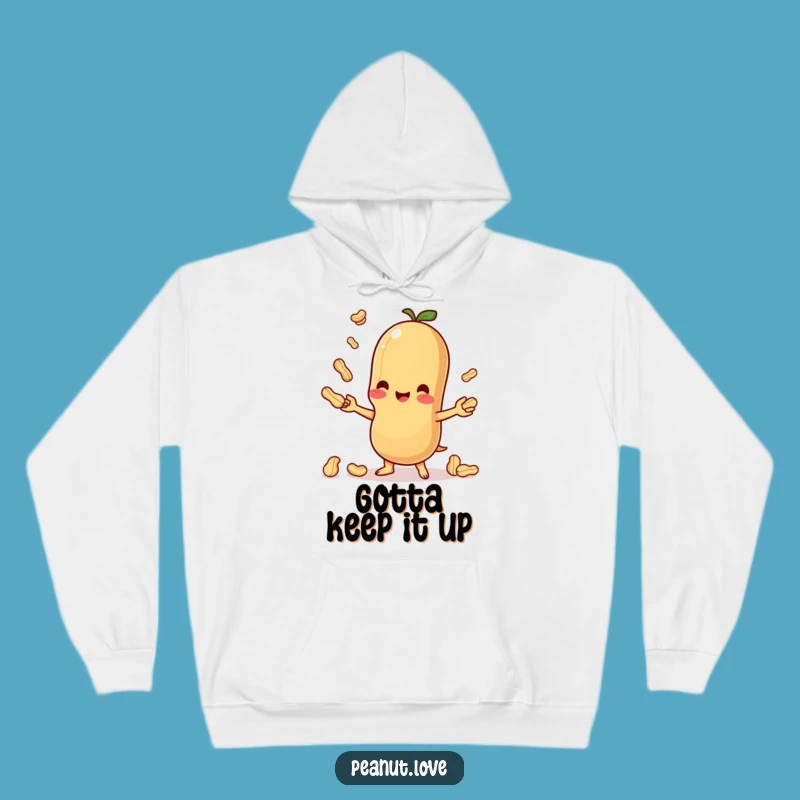 Cozy Funny Kawaii Peanut Juggling Hoodie - Warm Hugs and Hilarious Vibes