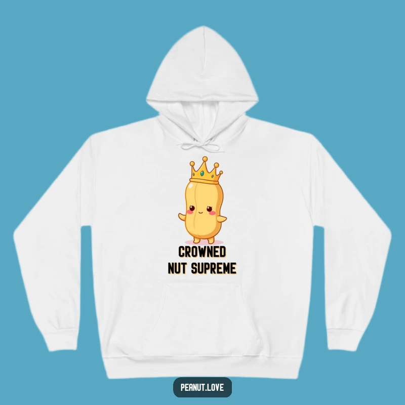 Funny Peanut King Hoodie: Cozy Crowned Nutty Apparel for Ultimate Comfort