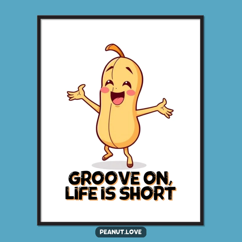 Free Printable Wall Art: Energetic Dancing Peanut, Funny Downloadable Art