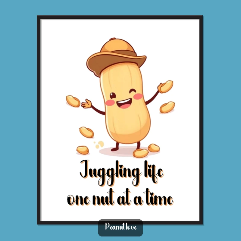 Free Printable Wall Art: Juggling Peanut Fun, Whimsical Downloadable Art for Your Space