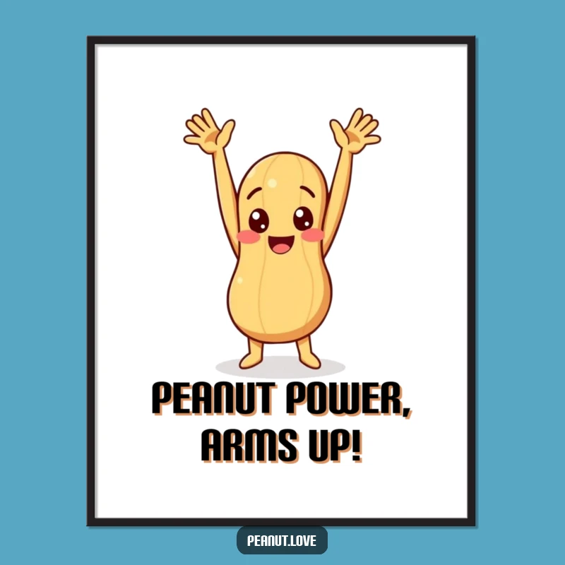 Free Printable Wall Art: Peanut Celebration Pose, Funny Decor Downloadable