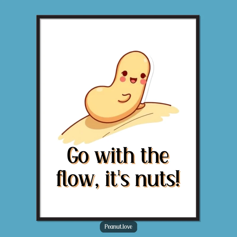 Funny Free Printable Wall Art: Rolling Peanut Whimsical Downloadable Art