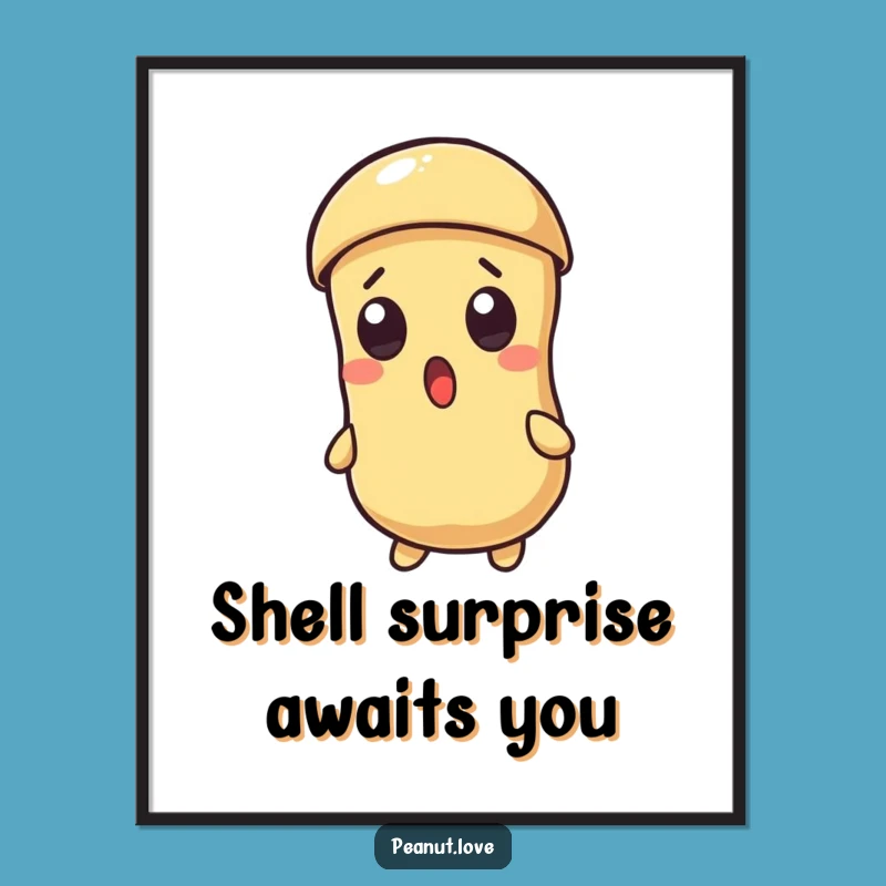 Funny Free Printable Wall Art: Surprised Peanut Shell Cracks Downloadable Decor
