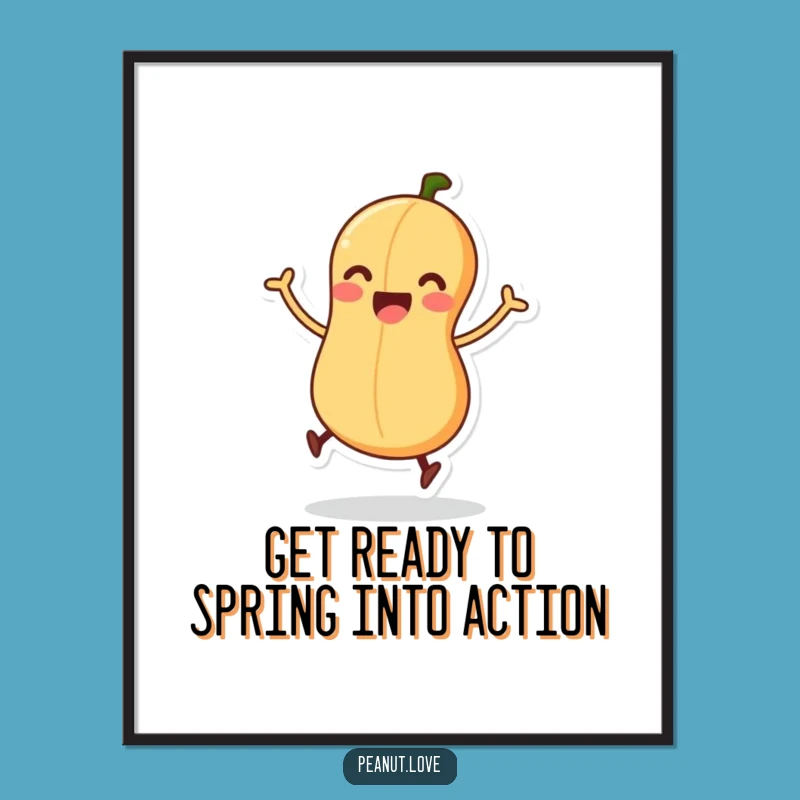 Funny Free Printable Wall Art: Excited Peanut Energetic Downloadable Art