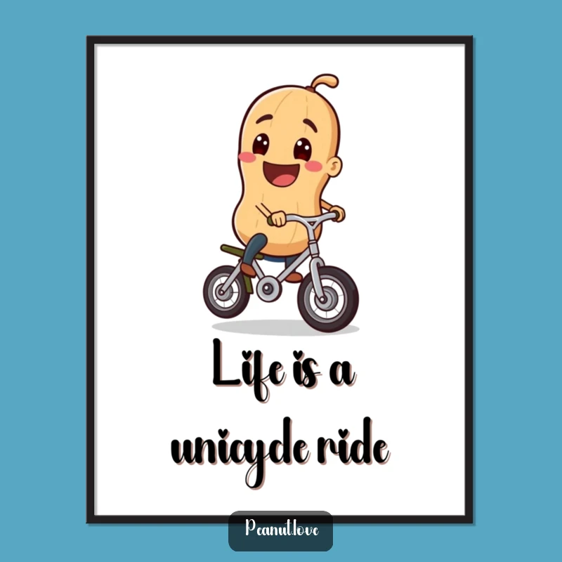 Free Printable Wall Art: Peanut Unicycling - Quirky Downloadable Decor