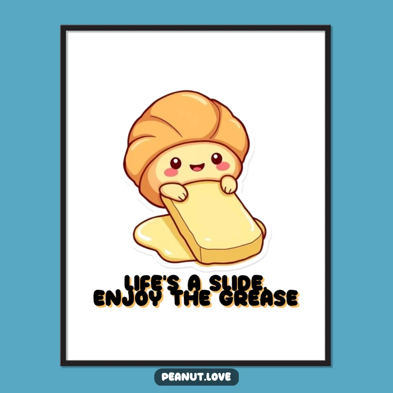 Funny Free Printable Wall Art: Croissant Slide, Butter Decor, Downloadable Art