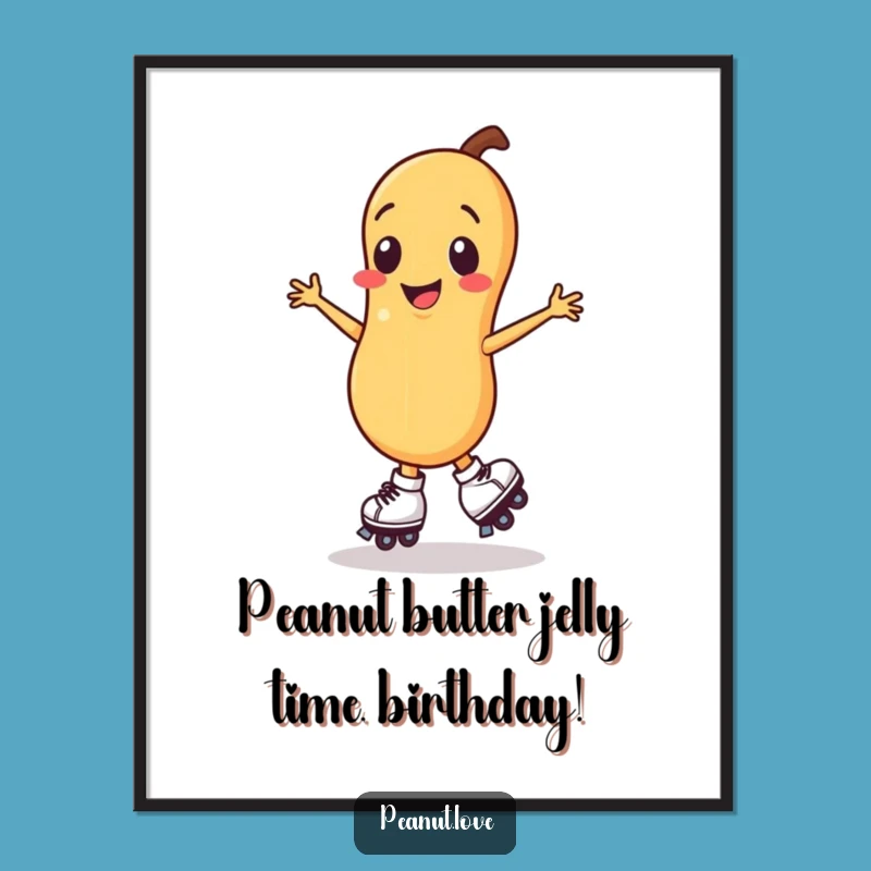 Funny Free Printable Wall Art: Peanut Skater Character