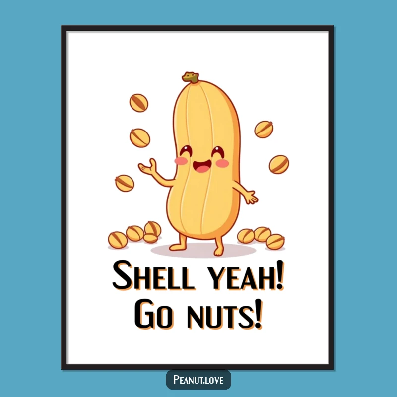 Free Printable Peanut Wall Art: Funny Juggling Nuts Downloadable Decor for Playful Spaces