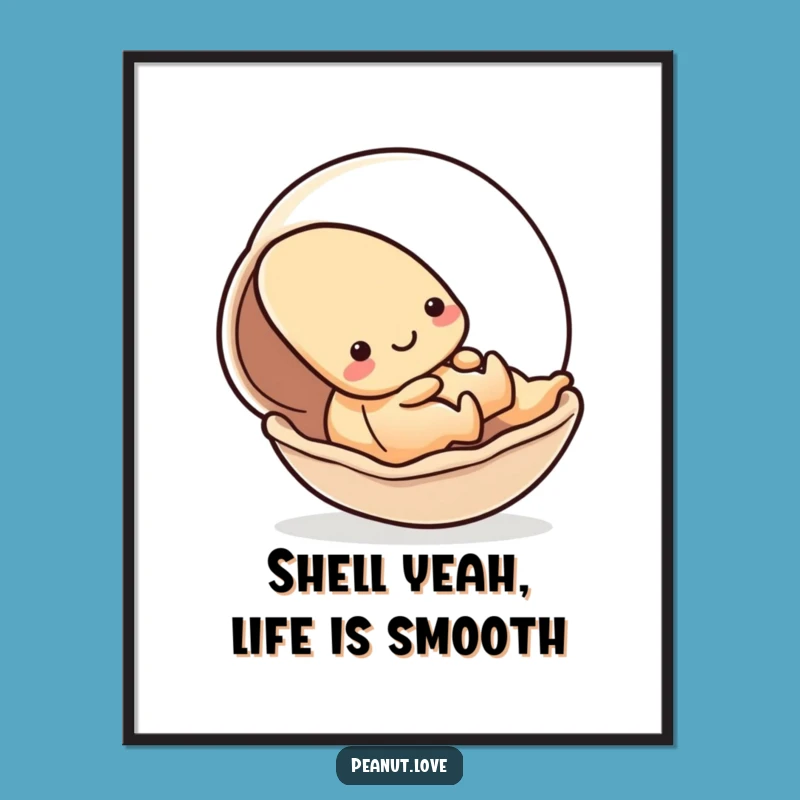 Funny Free Printable Wall Art: Kawaii Peanut Sliding, Playful Downloadable Decor!