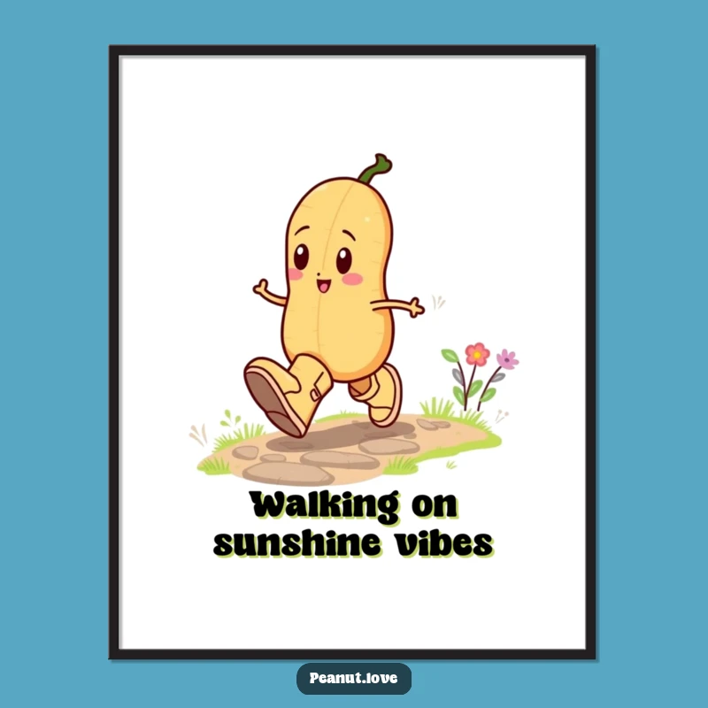 Free Printable Wall Art: Happy Peanut Skipping - Whimsical Downloadable Decor