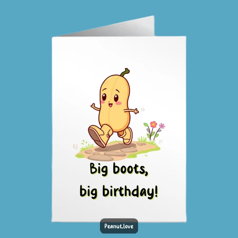 Free Printable Birthday Card: Happy Peanut Skipping - Joyful Downloadable Gift