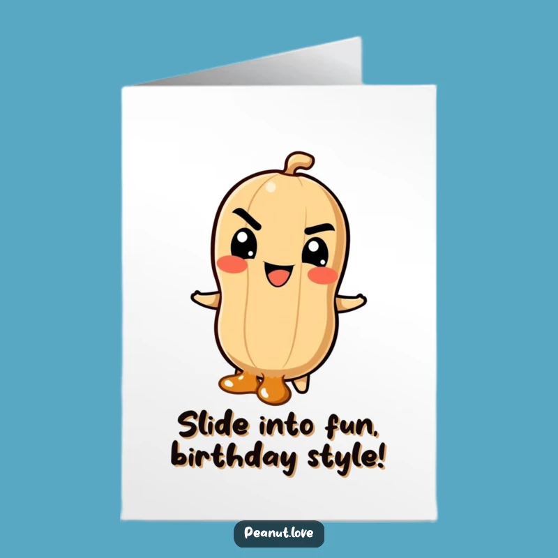 Free Printable Birthday Card: Caramel Slide Peanut Funny Downloadable Gift