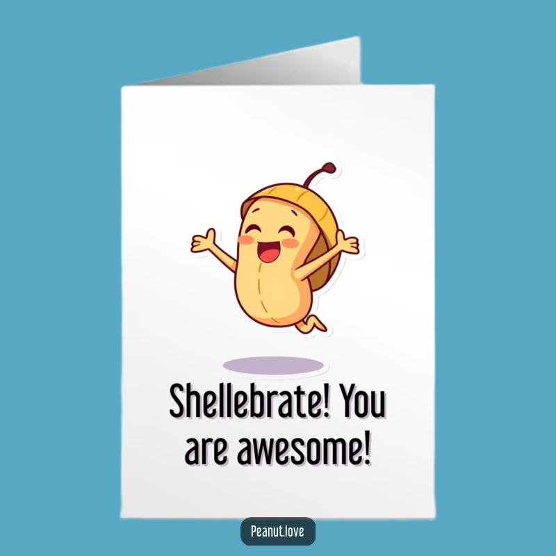 Free Printable Birthday Card: Joyful Peanut Jumping High for a Hilarious Downloadable Gift!