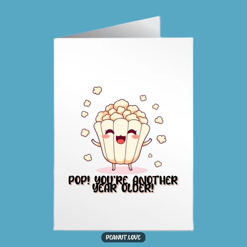Free Printable Birthday Card: Popping Corn Character, Surprise Fun, Downloadable Gift