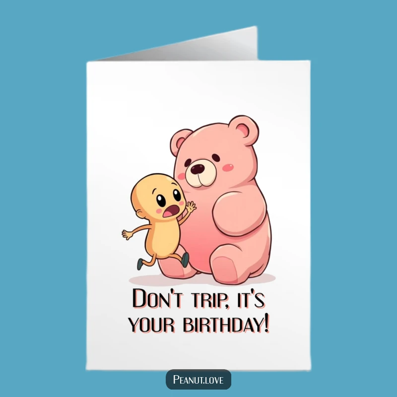 Free Printable Birthday Card: Startled Peanut Gummy Bear - Hilarious Surprise Gift